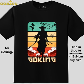 Samurai, mã Goking7. Áo thun hàng hiệu Goking, form unisex nam nữ, bé trai gái. Quà tặng cao cấp gia đình, cặp đôi