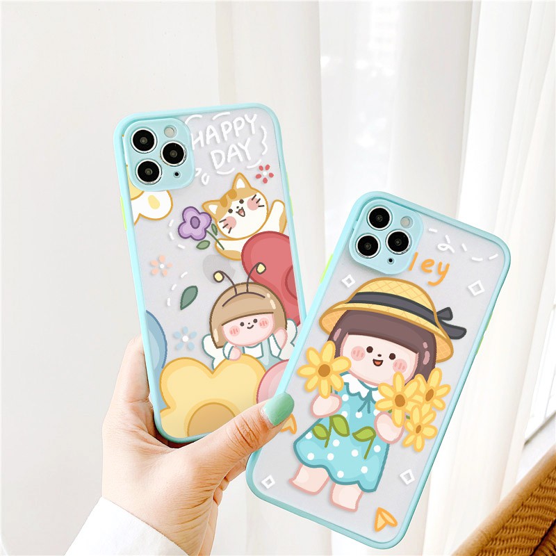 Ốp lưng iphone Bé YuAn nhám viền nổi cong 5/5s/6/6plus/6s/6splus/7/7plus/8/8plus/x/xr/xs/11/12/pro/max/plus/promax | BigBuy360 - bigbuy360.vn