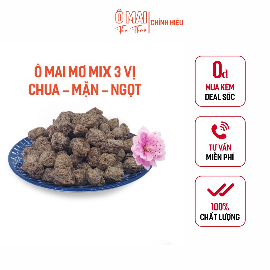 Xí Muội Mơ Ô Mai Mix 3 Vị Chua - Mặn - Ngọt, Giảm Nghén Các Mom