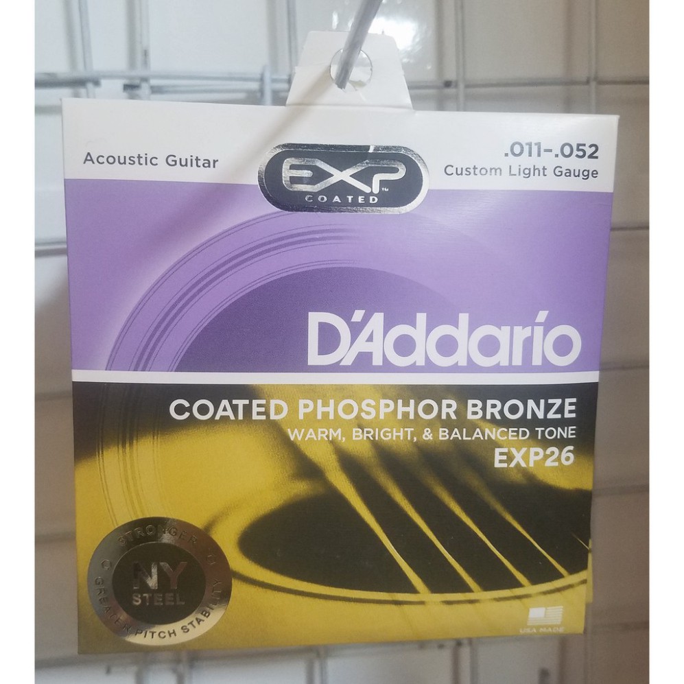 Dây Đàn Guitar Acoustic D'Addario EXP 26 [Size 11] - Tặng kèm Pick gảy