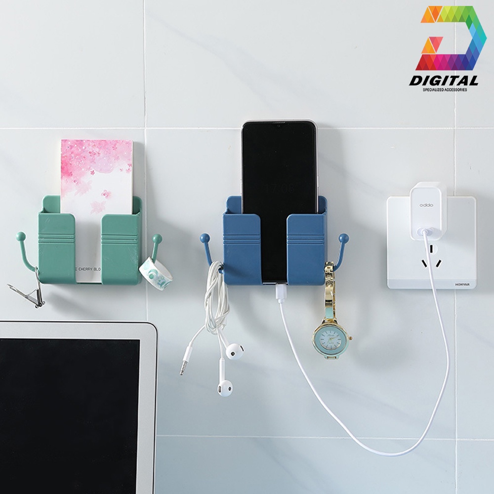 Giá Đỡ Điện Thoại Dán Tường Có Móc Treo Phụ Kiện