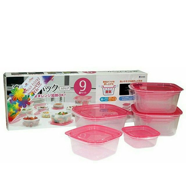 Hộp nhựa đựng thực phẩm cao cấp của Nhật Bản - RAKUCHIN PACK - để được lò vi sóng (bộ 09 sản phẩm). | BigBuy360 - bigbuy360.vn