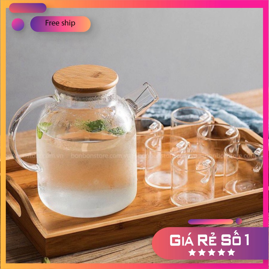 Set bình trà 1,6l + 6 chén quai trụ 100ml(ko kèm khay) [𝐅𝐑𝐄𝐄𝐒𝐇𝐈𝐏 𝐄𝐗𝐓𝐑𝐀]