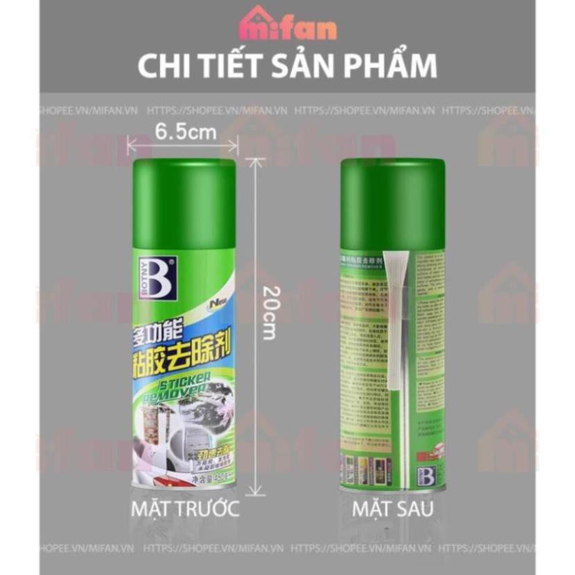 Chai Xịt Tẩy Keo, Nhưa Đường, Băng Dính, Vết Bám Khó Rửa Trên Xe Máy, Ô Tô Remove of sticker 450ml