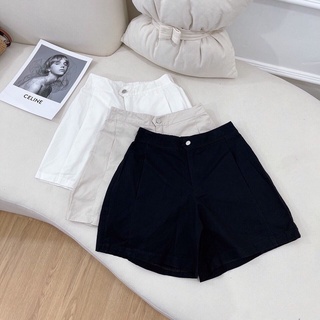 Quần short thô kẻ nơ