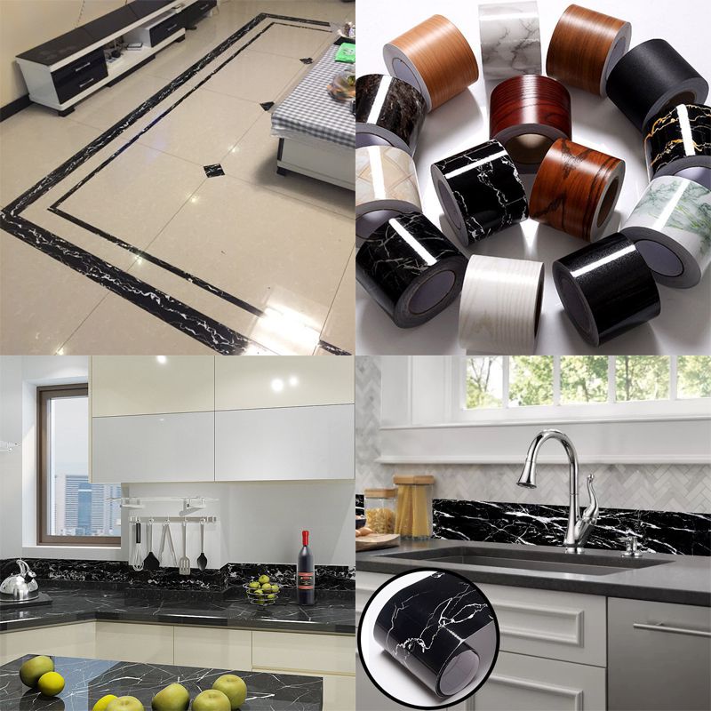 Cuộn Băng Dán Viền Gạch Lót Sàn Bằng PVC Chống Nước Dài 5M