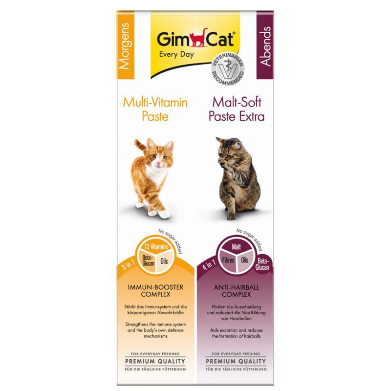 Gimcat combo gel bổ sung dinh dưỡng và tiêu búi lông cho mèo 2 tuýp 50gram