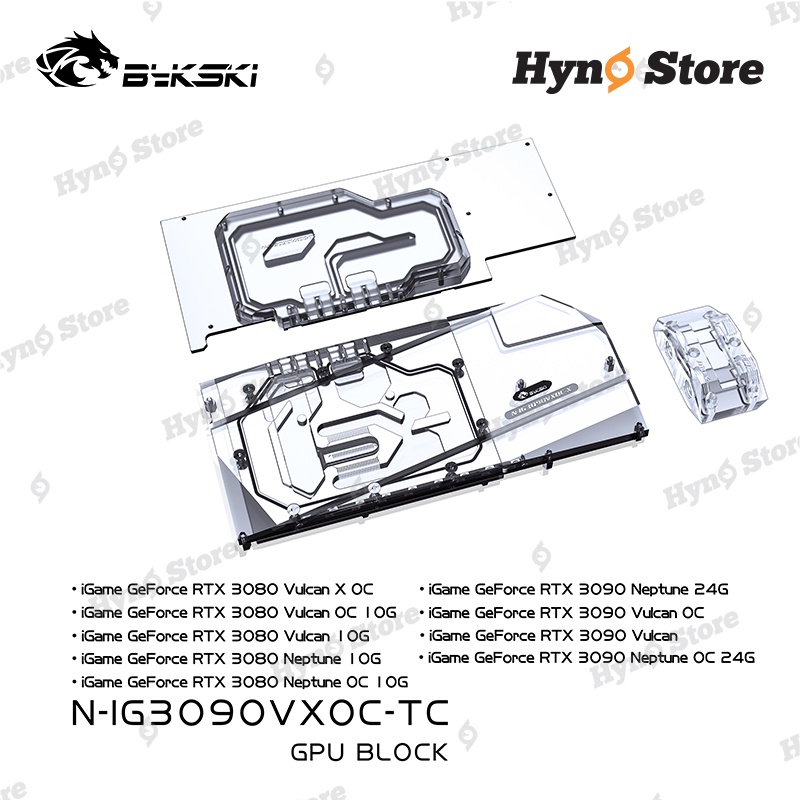 Block tản nhiệt nước Bykski 2 mặt vram Colorful 3080 3090 Tản nhiệt nước custom chất lượng cao - Hyno Store