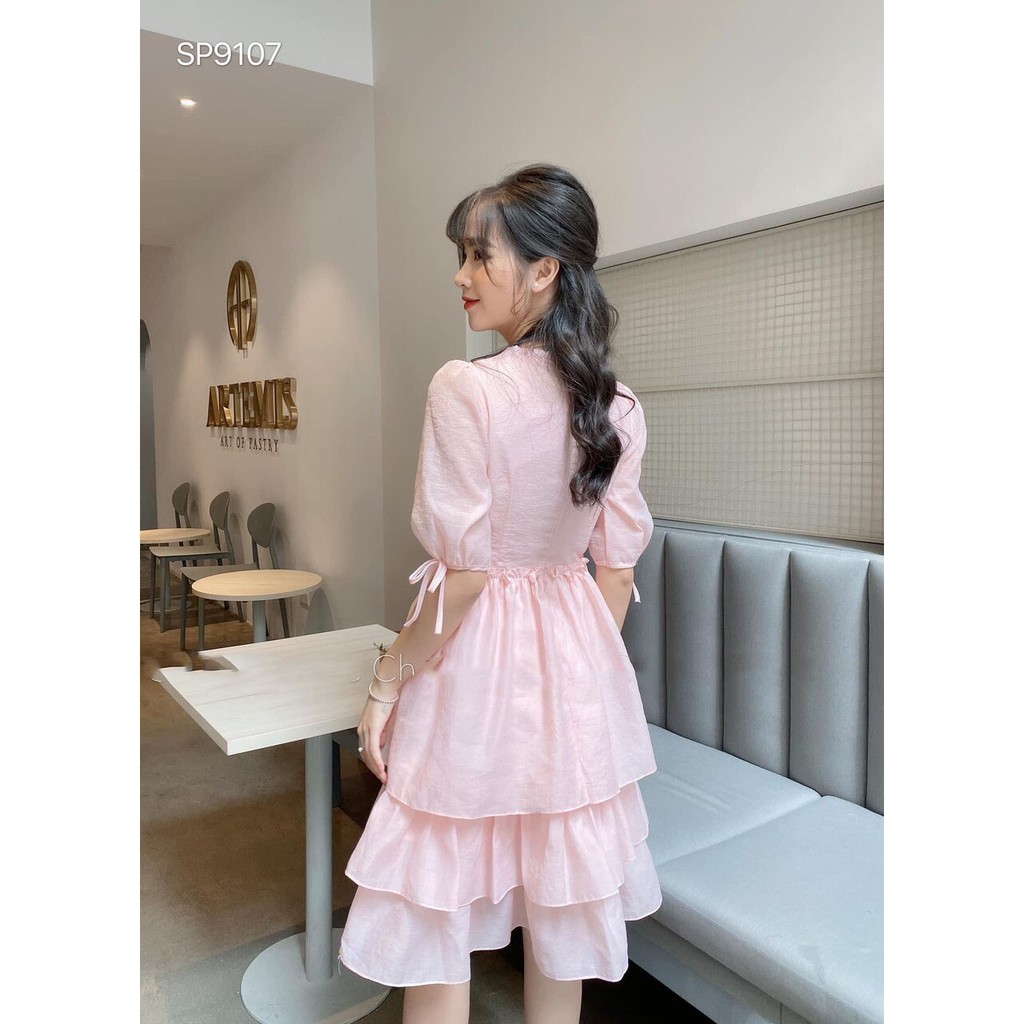 Đầm Nữ Dự Tiệc Cổ Tròn Phối Bèo , 3 Tầng Sang Trọng - Winchois | BigBuy360 - bigbuy360.vn