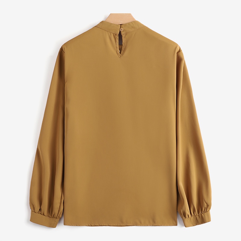 Áo kiểu nữ ZANZEA cổ tròn tay phồng cài nút sau lưng phong cách cổ điển thanh lịch thời trang