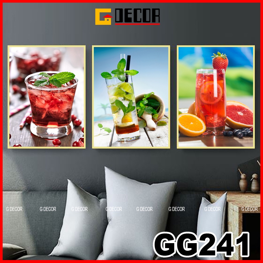 Tranh treo tường canvas khung gỗ 3 bức phong cách hiện đại Bắc Âu tranh decor trang trí phòng khách phòng ngủ bếp ăn 241