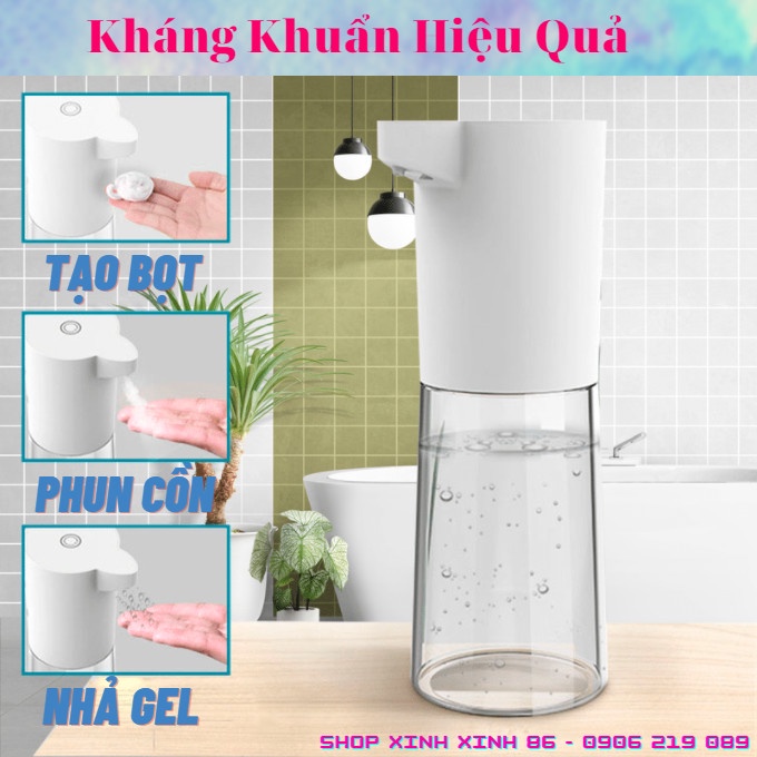 Máy Rửa Tay Tự Động Nhả Gel Tạo Bọt Phun Cồn Dung Tích 500ml Thông Minh Tiện Dụng