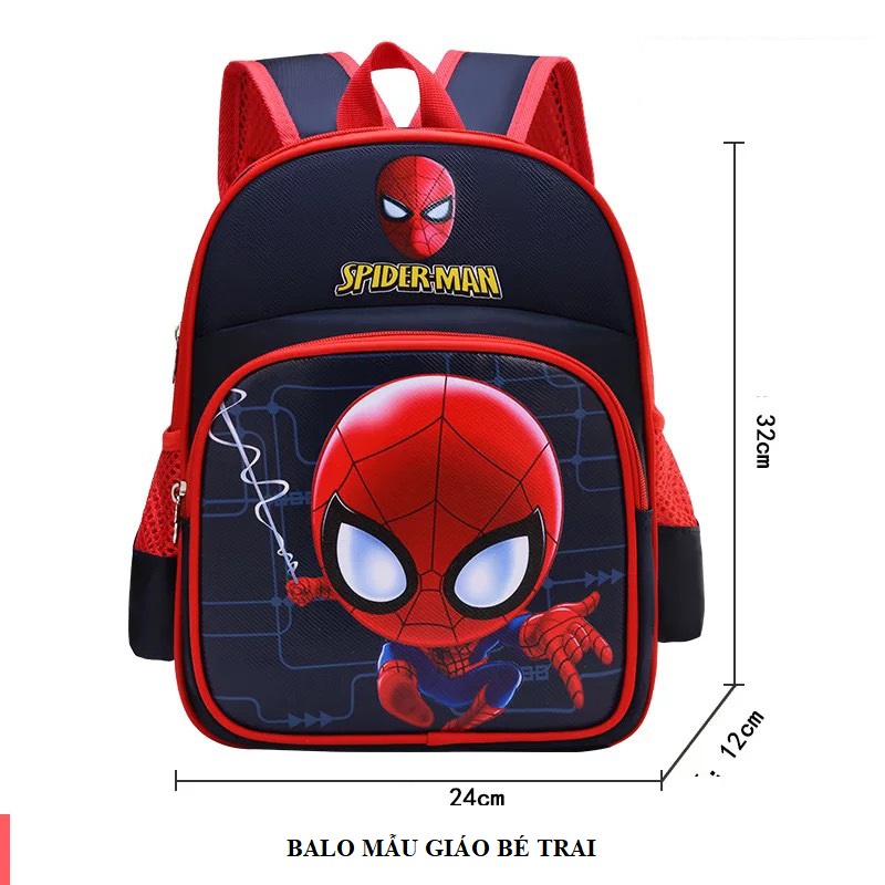 Balo bé trai mẫu giáo , cặp siêu nhân dành cho bé từ 1-5 tuổi