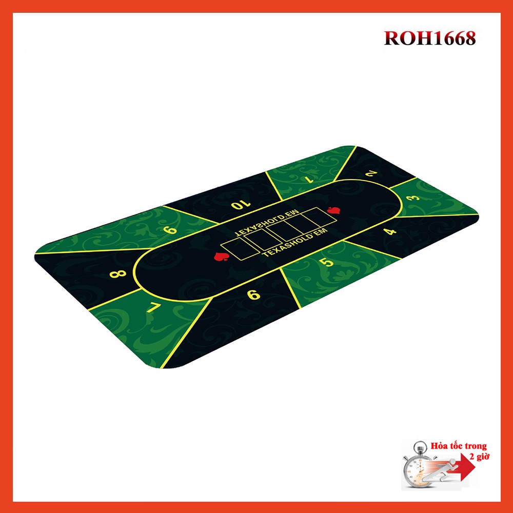 Khăn trải bàn Poker in hình lá bài , thảm Poker , thảm cao su, đệm cao su cao cấp kiểu hình chủ nhật