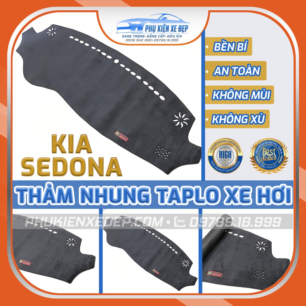 Thảm taplo ô tô lông cừu HÀNG LOẠI I xe KIA SEDONA chống nóng có 3 lớp chống trượt