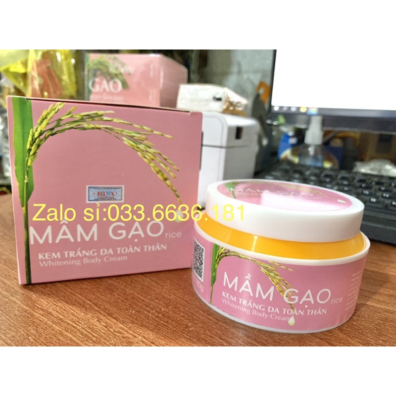 Kem dưỡng trắng da toàn thân Mầm gạo Linh chi vàng hủ 180g