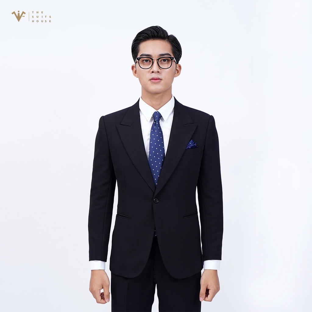 Bộ vest nam đen 1 khuy, suits sartorial, form ôm The Suits House