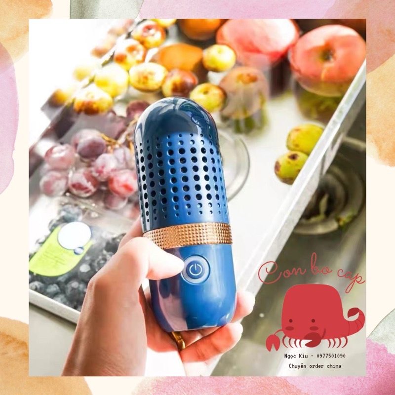 Máy Sục Tiệt Trùng Khử Khuẩn Thực Phẩm Không Dây DONLIM - Rửa Rau Củ Trái Cây, Làm Sạch Loại Bỏ Bụi Bẩn Từ Thịt Cá…