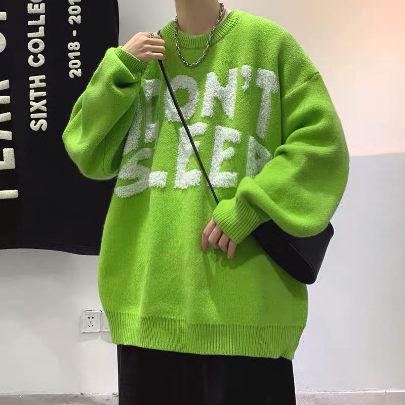 Áo len unisex hoạ tiết chữ thêu nổi