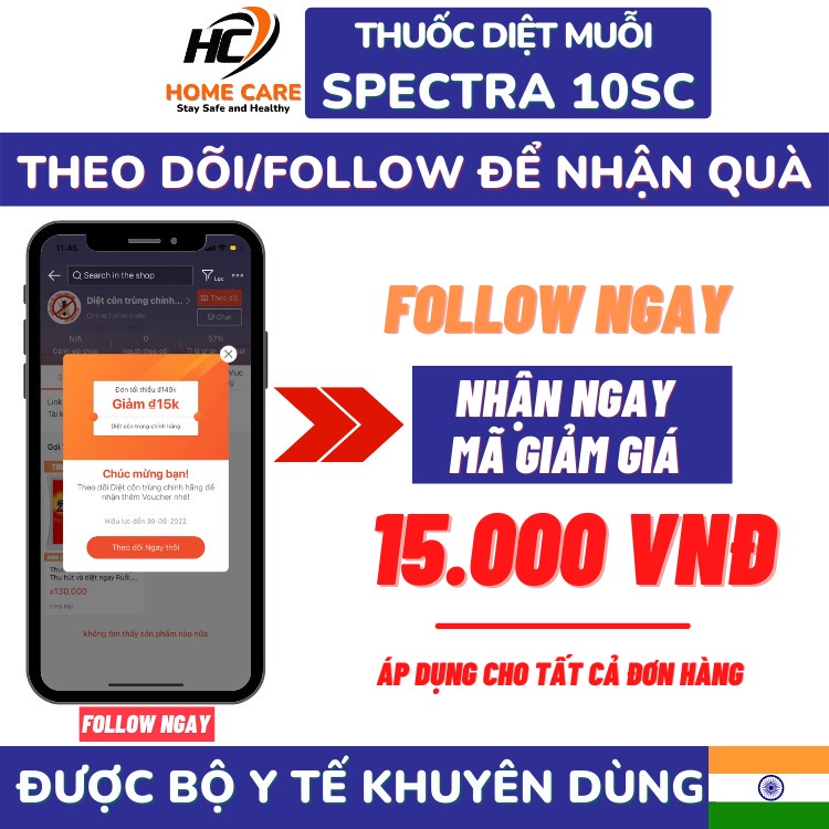 Thuốc Diệt Muỗi SPECTRA Fendona 10SC 50ml Không Mùi Xuất Xứ Ấn Độ Hiệu Quả Với Muỗi Kháng, Côn Trùng Sâu Bệnh-Home Care