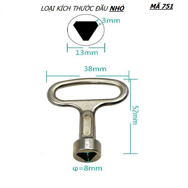 KHÓA MỞ TỦ ĐIỆN TAM GIÁC 1 ĐẦU - TH