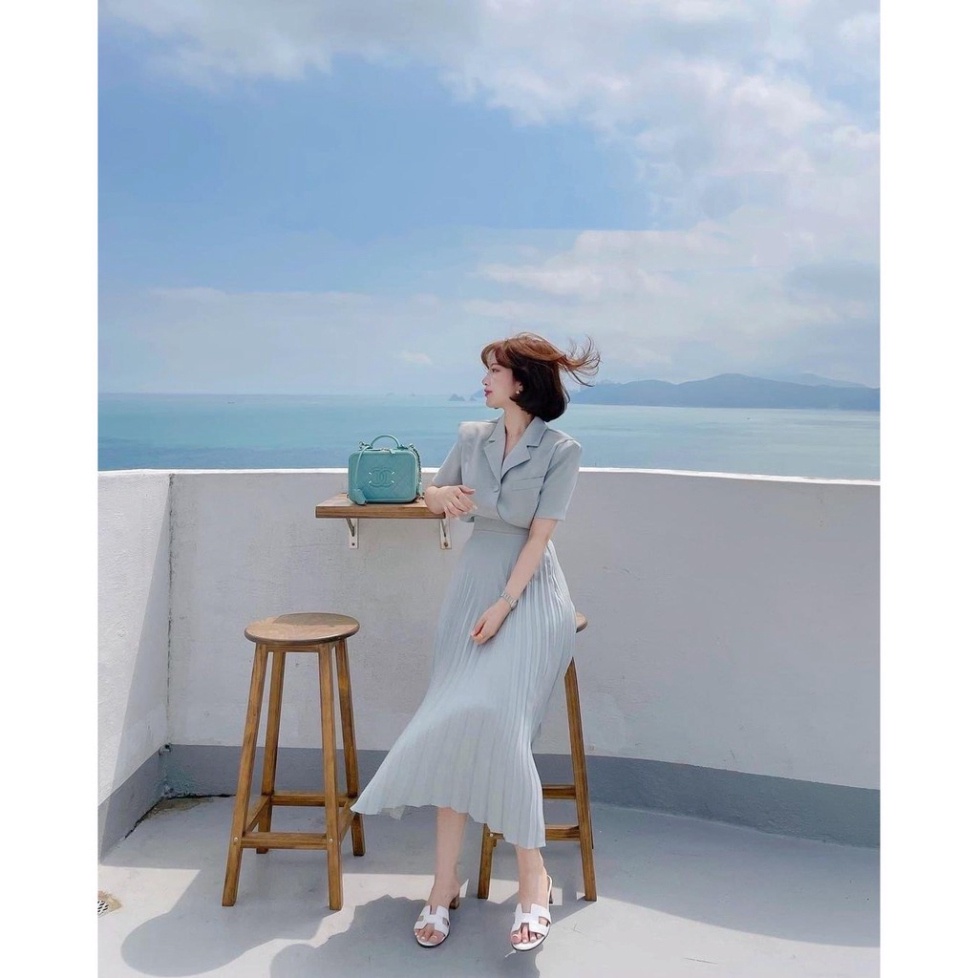 Áo vest kèm chân dập li H001 phù hợp mặc công sở đi dự tiệc, đám cưới, đi cafe chủ nhật Dịu dàng nữ tính cestclothing | BigBuy360 - bigbuy360.vn