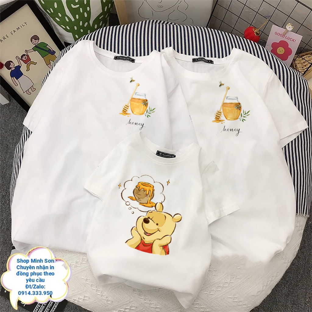 🌻🍮🌻VIDEO ÁO GIA ĐÌNH GẤU POOH THÍCH MẬT ONG , ÁO ĐI BIỂN CHẤT COTTON LOẠI 1 ĐỦ MÀU ĐỦ SIZE