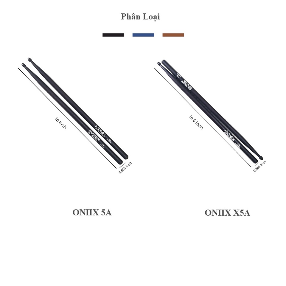Dùi trống ZILDJIAN ONIIX SIZE 5A  HICKORY O5A - Việt Thương Music