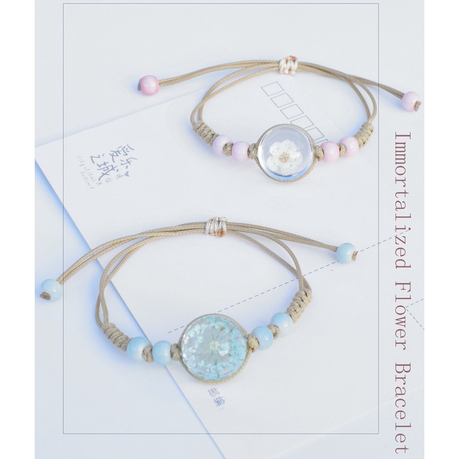 [Hàng Sẵn] Vòng Tay Hoa Ẩn 3D Trong Suốt Nữ Tính Xinh Xắn