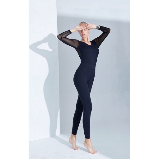 Bộ Jumpsuit Yoga Gym Lưới Lưng Dài Tay J52