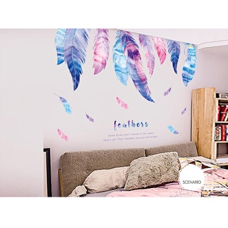 [HCM]DECAL DÁN TƯỜNG LÔNG VŨ ĐỦ MÀU 2