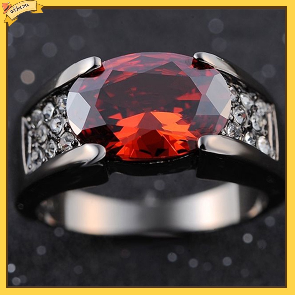 Nhẫn Đính Đá Phong Cách Sang Trọng Thanh Lịch Dành Cho Nam Size 8-12