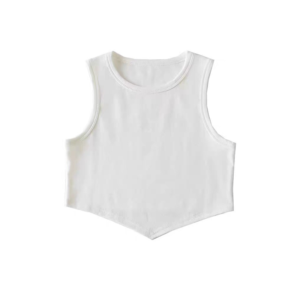 Áo Croptop Nữ Trơn Ba Lỗ 3 Màu BOM HOUSE Chất Liệu Thun Gân