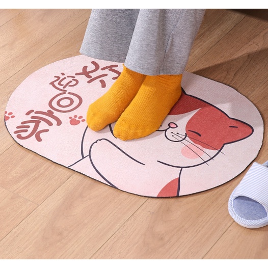 Thảm lau chân Silicon trải sàn siêu thấm hút nước chống trượt cao cấp đế cao su chất siêu dày phòng tắm