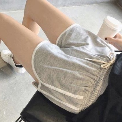 [RẺ VÔ ĐỊCH] Quần đùi viền cotton thể thao nữ_Quần short mặc ở nhà (3 màu)