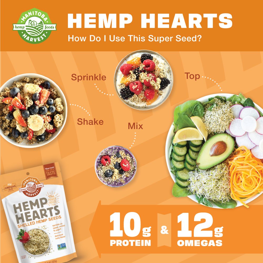 HẠT GAI DẦU BỔ SUNG ĐẠM PROTEIN &amp; OMEGA Manitoba Harvest Hemp Seeds, ĂN CHAY/KIÊNG Whole 30-Keto-Paleo-Kosher, 25g