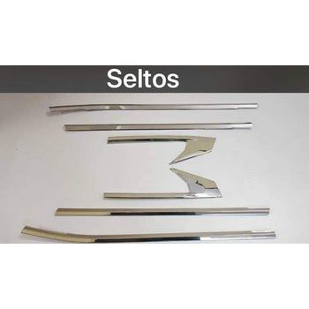Nẹp Viền Cong, Chân Kính Inox Xe Kia Seltos 2020 2021 2022