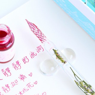 Bộ bút thủy tinh tam sinh tam thế dụng cụ học tiếng trung bút cổ trang Trung Quốc tập luyện viết chữ Hán