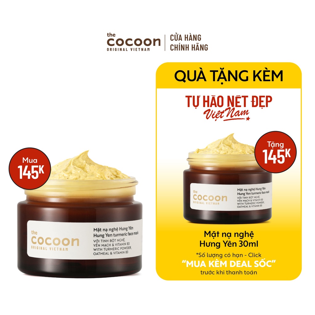 Mặt nạ nghệ Hưng Yên Cocoon giúp da rạng rỡ & mịn màng 30ml