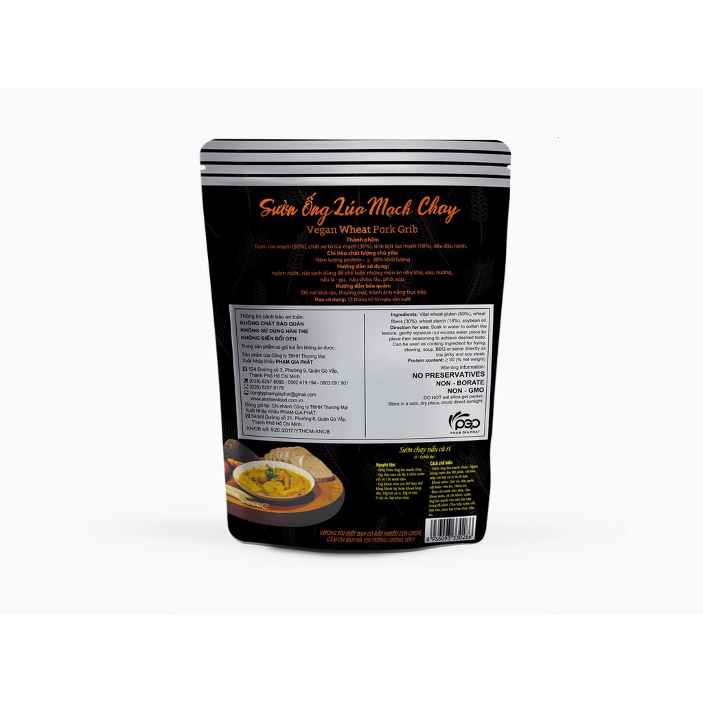 [DINH DƯỠNG CAO] Sườn Ống Lúa Mạch Chay An Nhiên, Thịt Chay, Thực Phẩm Chay Dinh Dưỡng, Thuần Chay Healthy, Đồ Ăn Chay