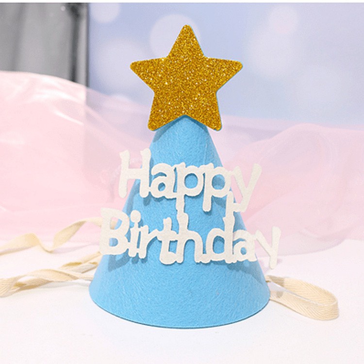 5 Mũ sinh nhật vải dạ HPBD phụ kiện sinh nhất