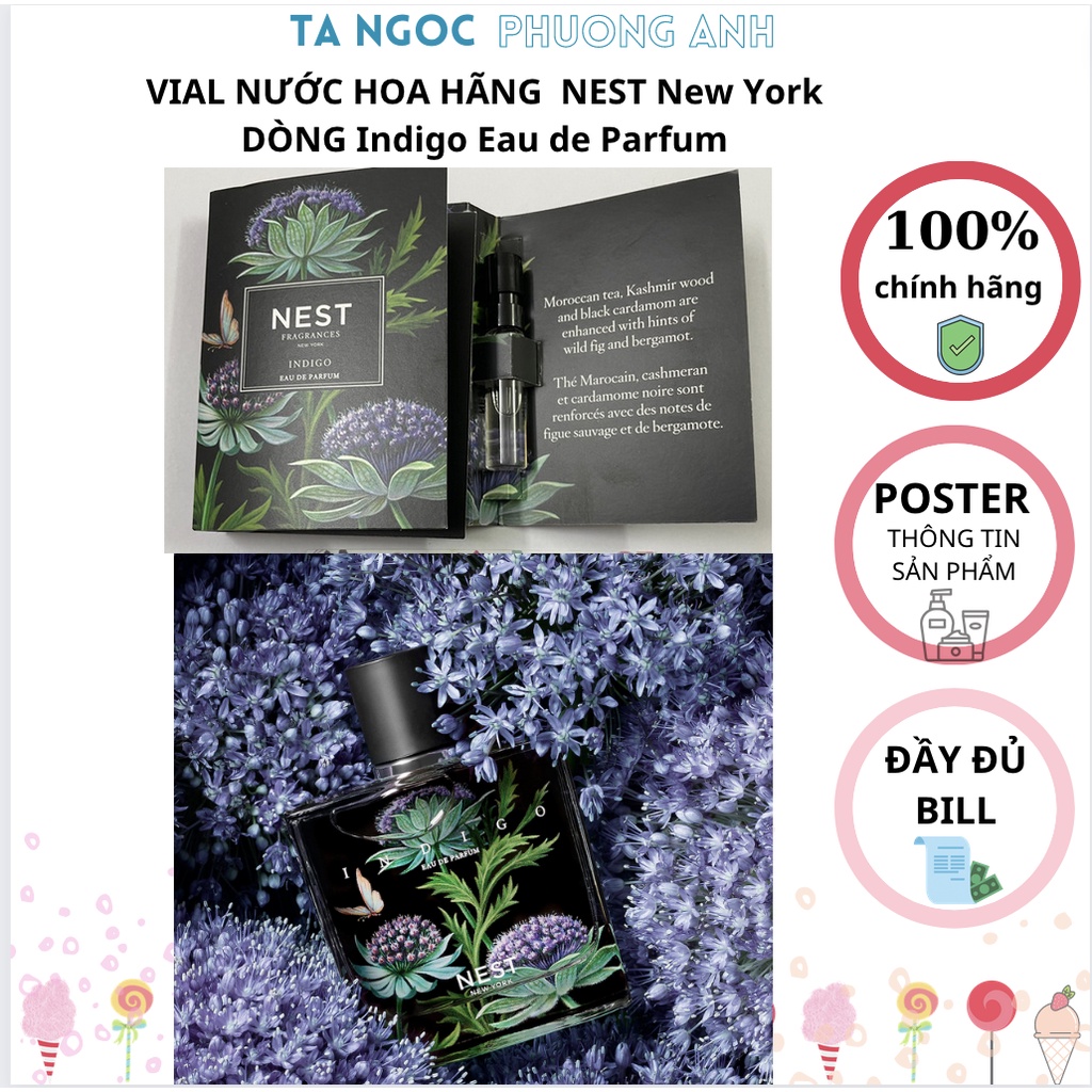 VIAL NƯỚC HOA HÃNG  NEST New York DÒNG Indigo Eau de Parfum