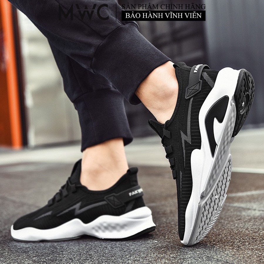 Giày MWC 5330 - Giày Thể Thao Nam. Sneaker Vải Cao Cấp Trẻ Trung Năng Động 2 Màu Đen Xám