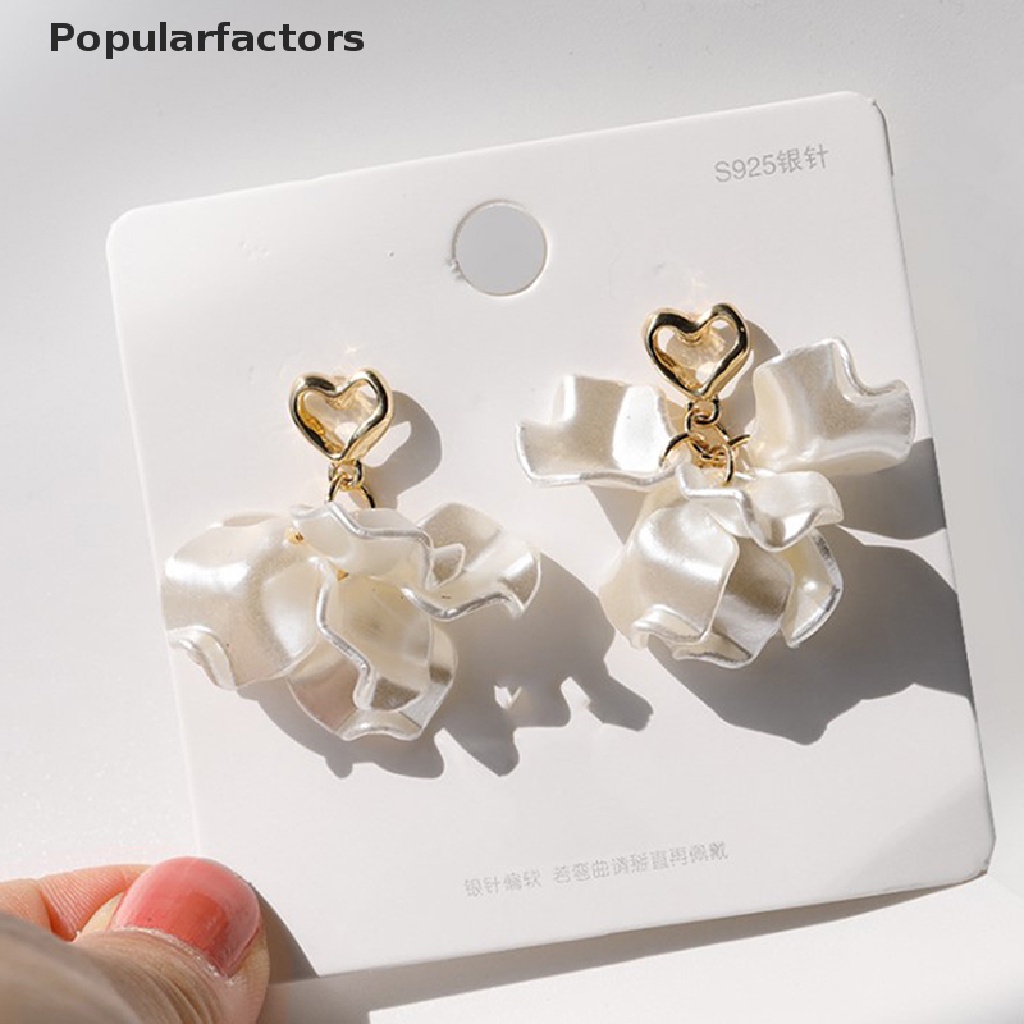 Khuyên tai acrylic kim loại kiểu hoa phong cách thanh lịch thời trang dành cho nữ