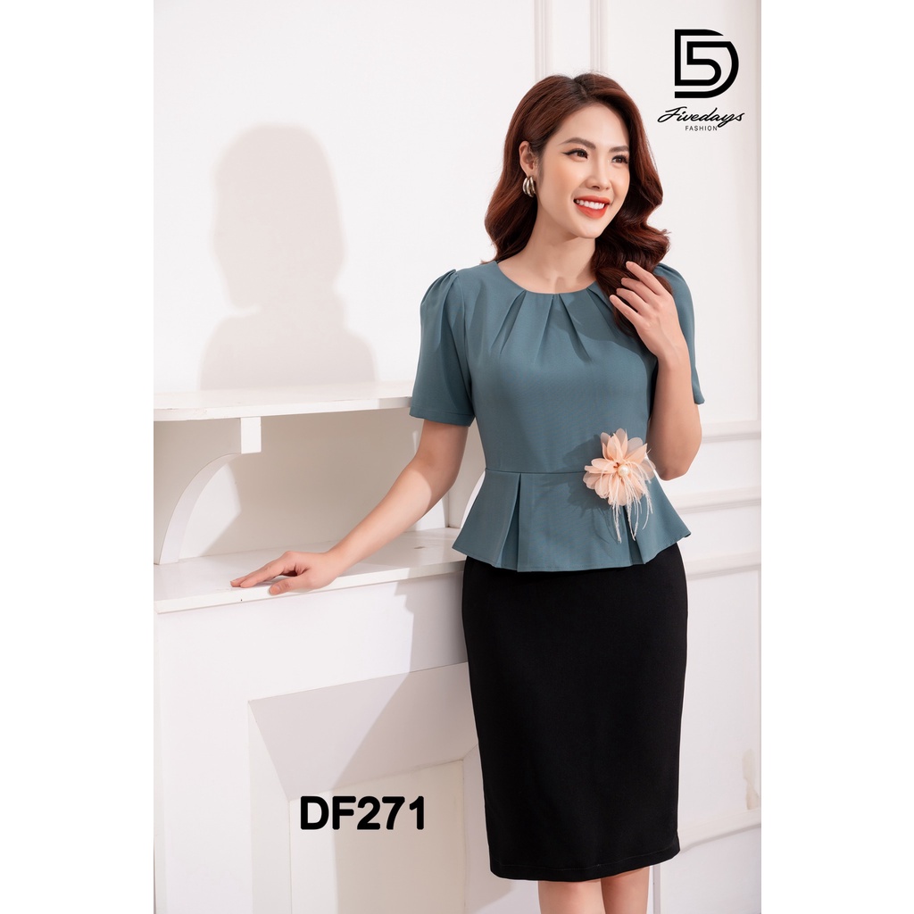 Fivedays - Đầm Peplum xếp ly