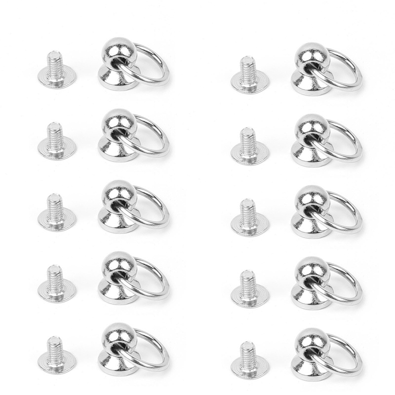 Set 10 đầu đinh tán đầu tròn bằng kim loại dùng làm đồ da handmade DIY