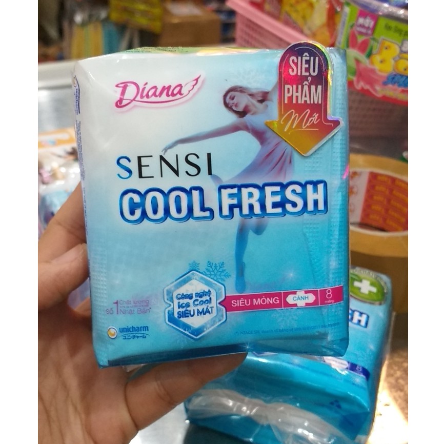 Băng vệ sinh Diana SenSi Cool Fresh siêu mỏng gói 8 miếng