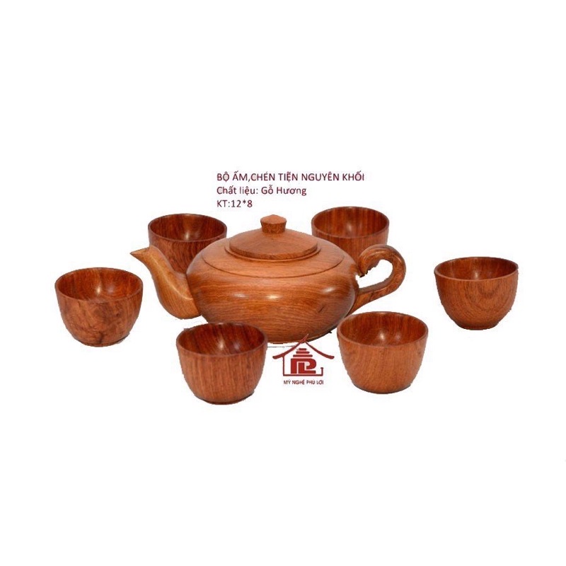Bộ ấm chén - ấm trà gỗ hương trang trí phòng khách