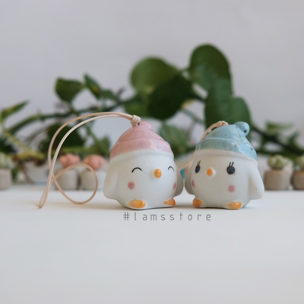 Chuông gió gốm sứ hình gà con xinh , Phong linh hình gà con