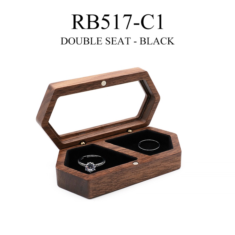 Hộp Đựng Nhẫn Bằng Gỗ Óc Chó Độc Đáo Tiện Dụng Mang Theo Du Lịch